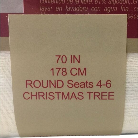 SPODE Christmas Tree 70 Inch Round Fabric Tablecloth - Picture 4 of 4